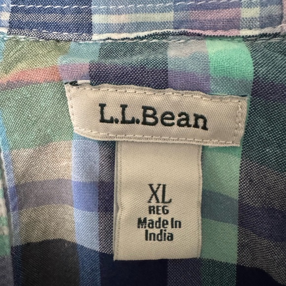 BUNDLEof 2 L.L. Bean Madras Plaid button front Shirts - Picture 4 of 4